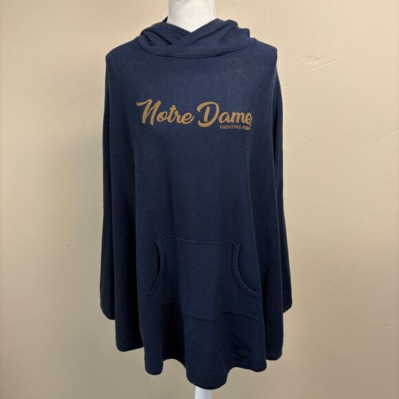 NWT Renu Notre Dame Hooded Kanga Poncho Kangaroo Pocket One Size OS - Picture 1 of 4